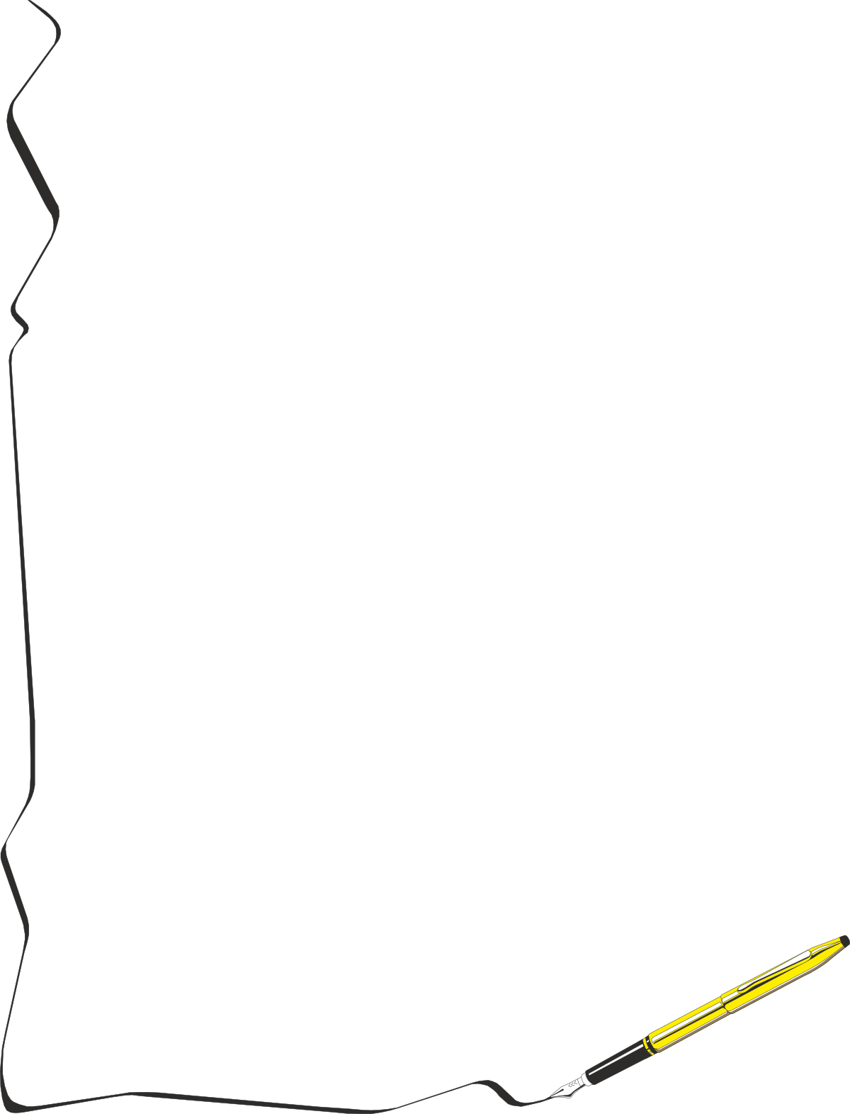 a black background with a yellow pencil clip art png transparent Borders and Corners Clipart with Black Background and Yellow Pencil Design