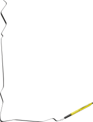 Borders and Corners Clipart with Black Background and Yellow Pencil Design