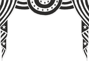 US Flags Corners and Borders Clipart - Circus Tent with Black and White Stripes