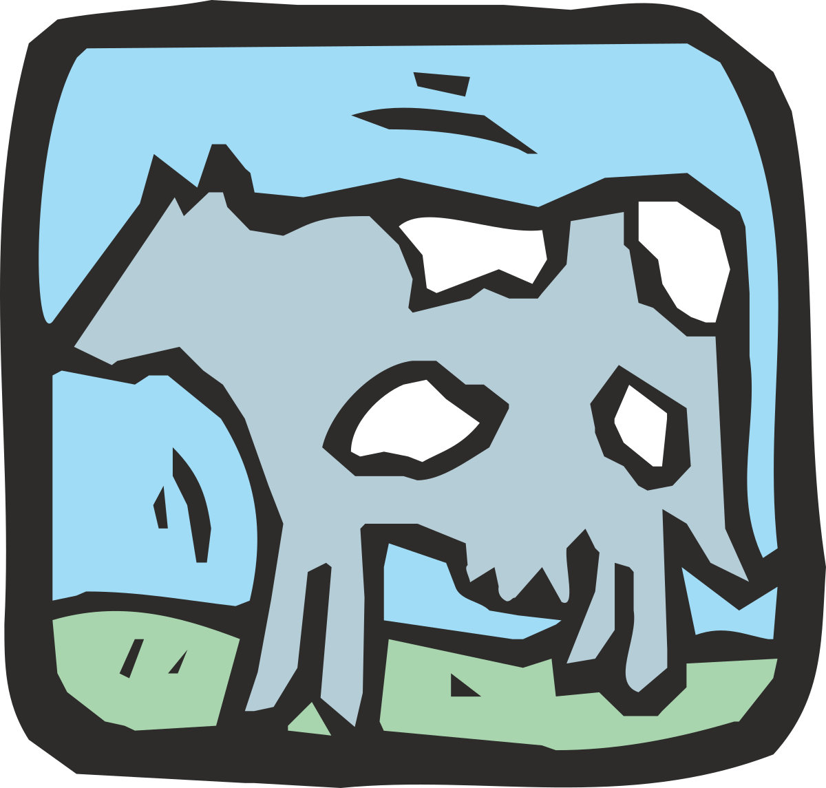 Cow Standing in a Vibrant Green Field Clipart