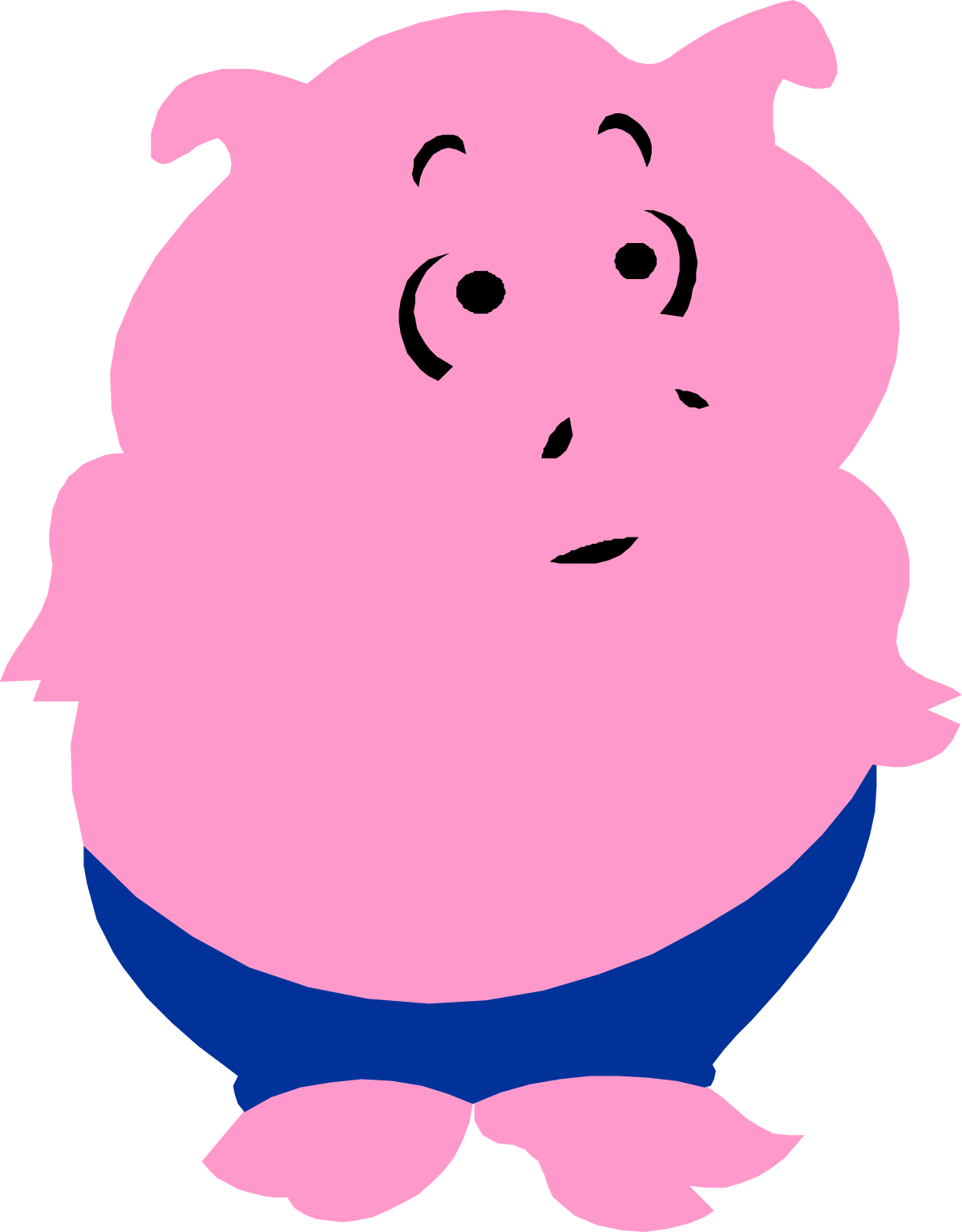 a pink pig with a blue bow around its neck clip art png transparent Pink Pig with Blue Bow - Adorable Clipart for Fun Projects