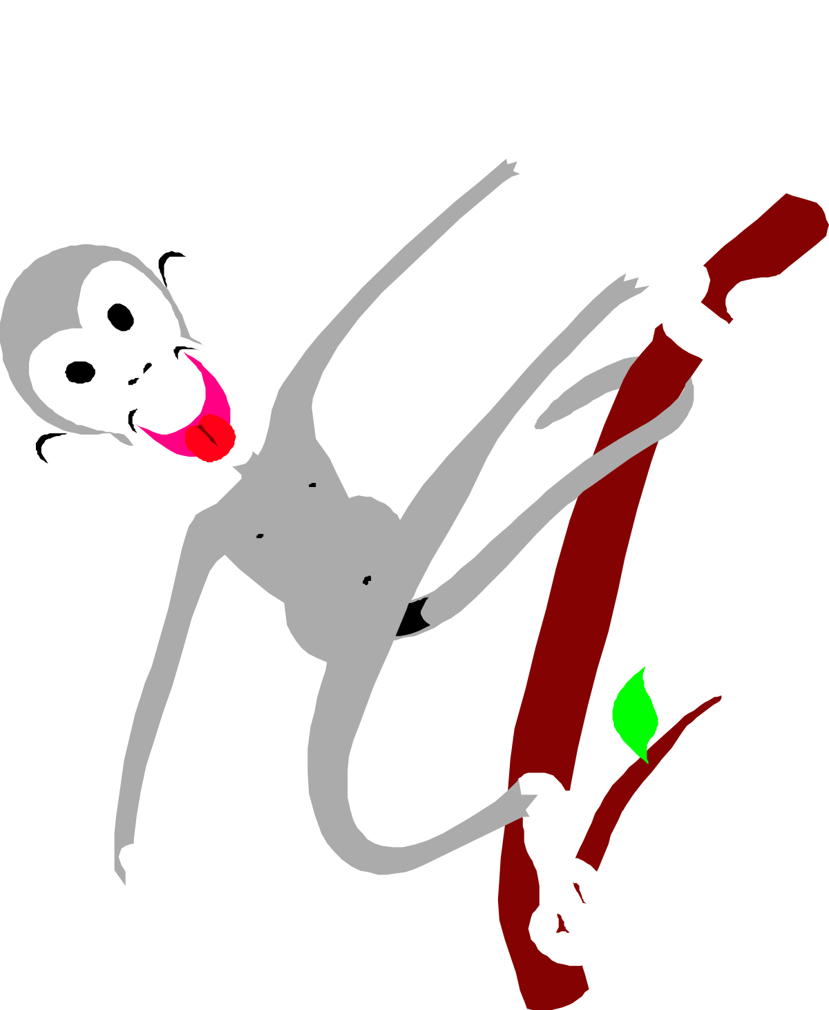 Cartoon Monkey Performing Tricks - Fun and Playful Clipart