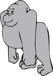 Gorilla Clipart on Black Background - Bold and Striking