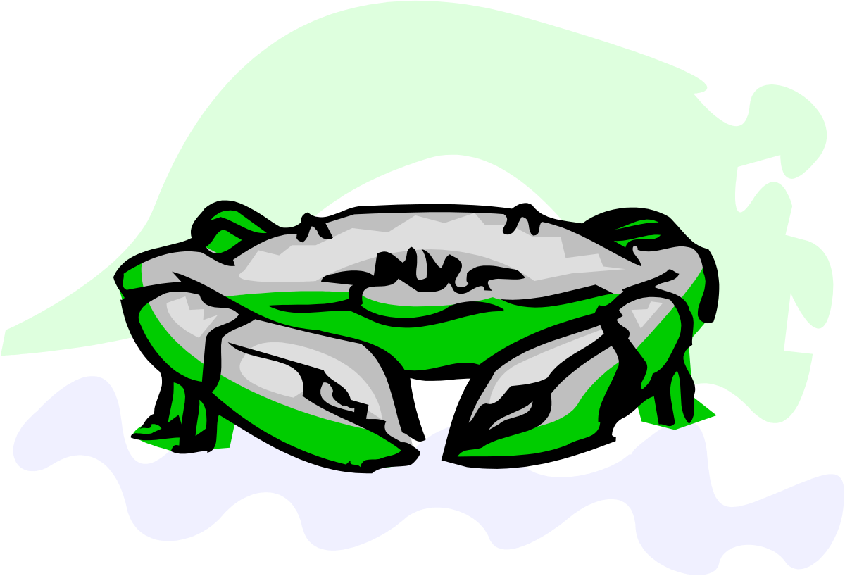 Green Frog Clipart: Vibrant Amphibian on White Background