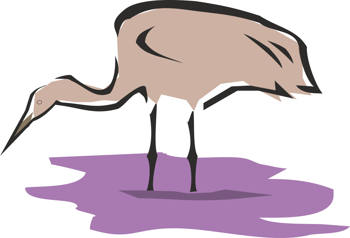 a crane standing on a puddle clip art png transparent Crane Standing on a Puddle Clipart