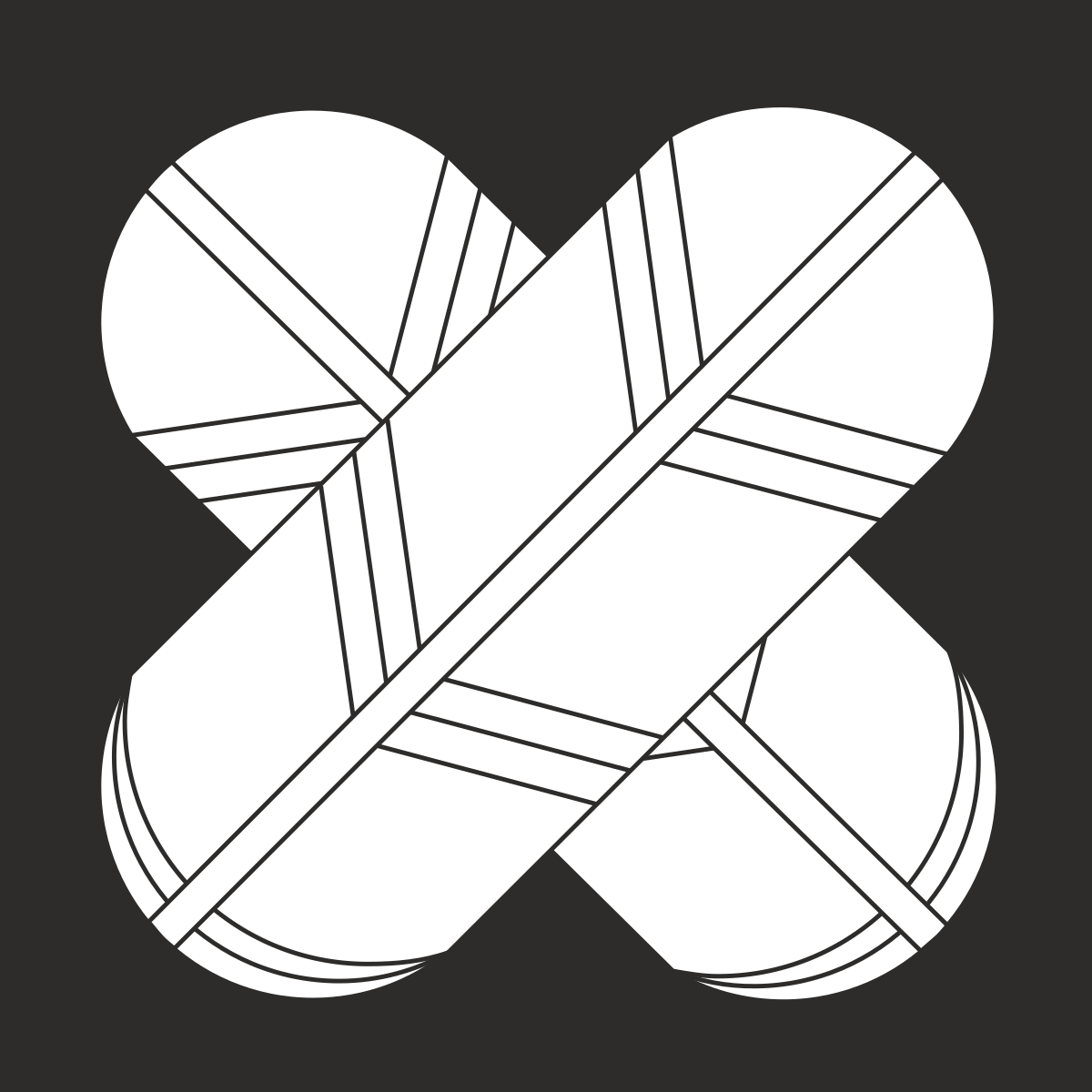 Bold Overlapping Black and White Logo Clipart Design