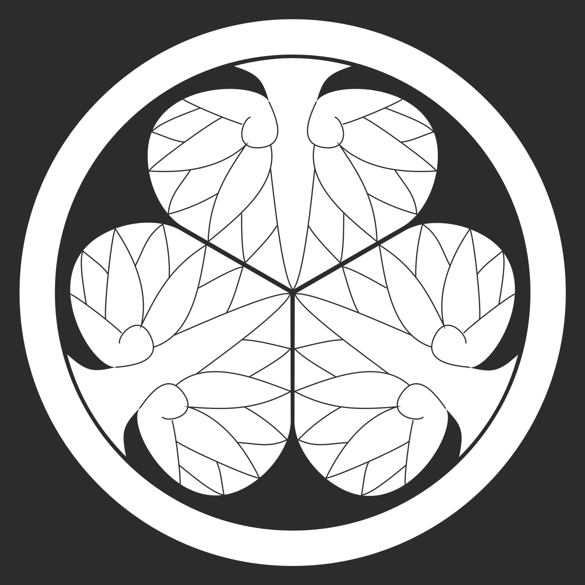 White Circle with Leaves Clipart for Nature Designs
