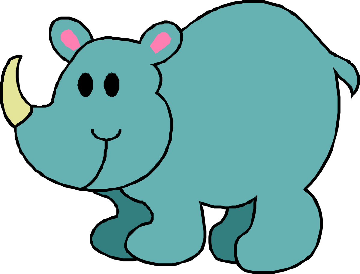 a rhino with a pink nose and a black background clip art png transparent Rhino with Pink Nose on Black Background - Unique Clipart Design