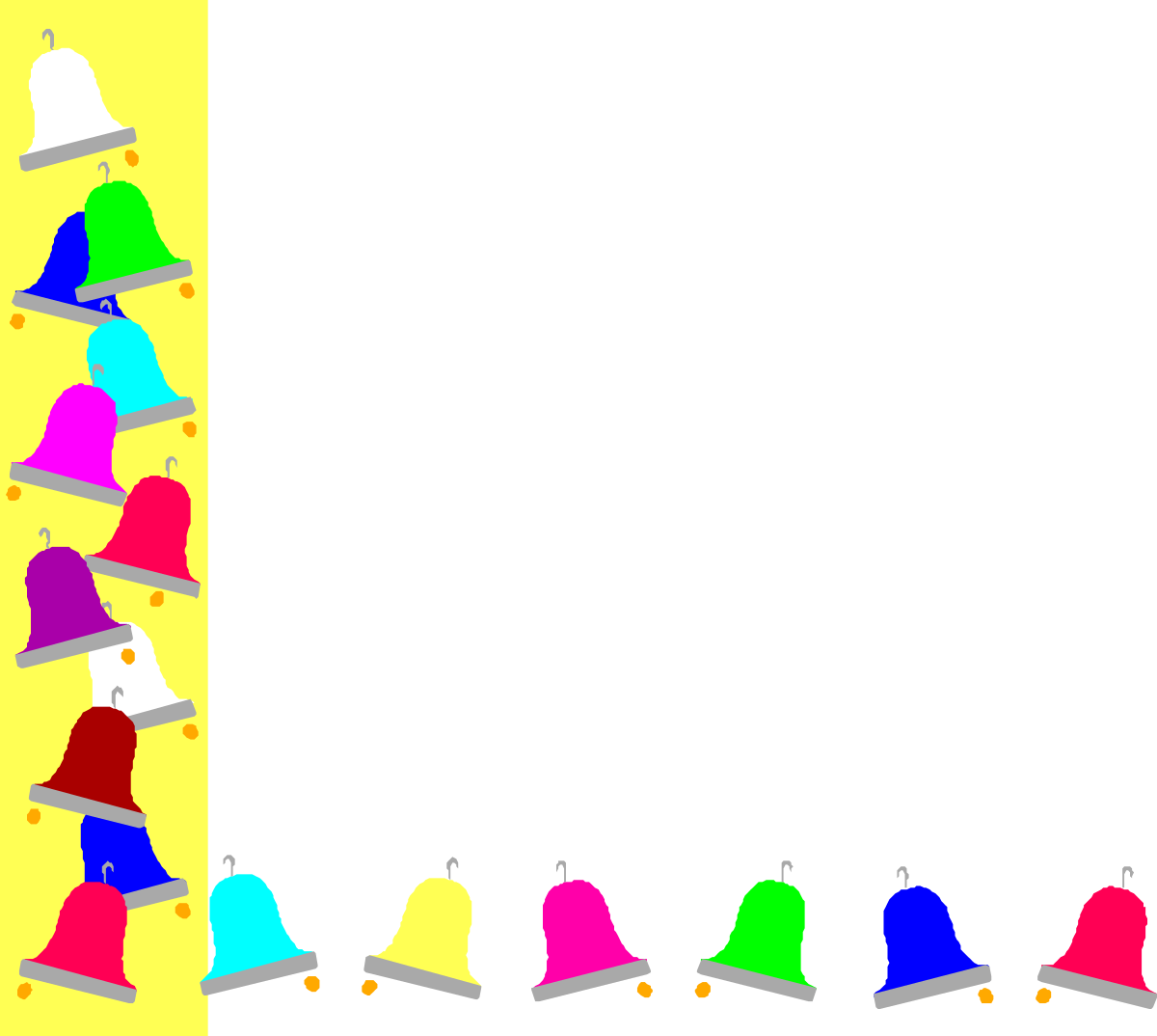 Bells Clipart on Black Background - Elegant Borders and Corners