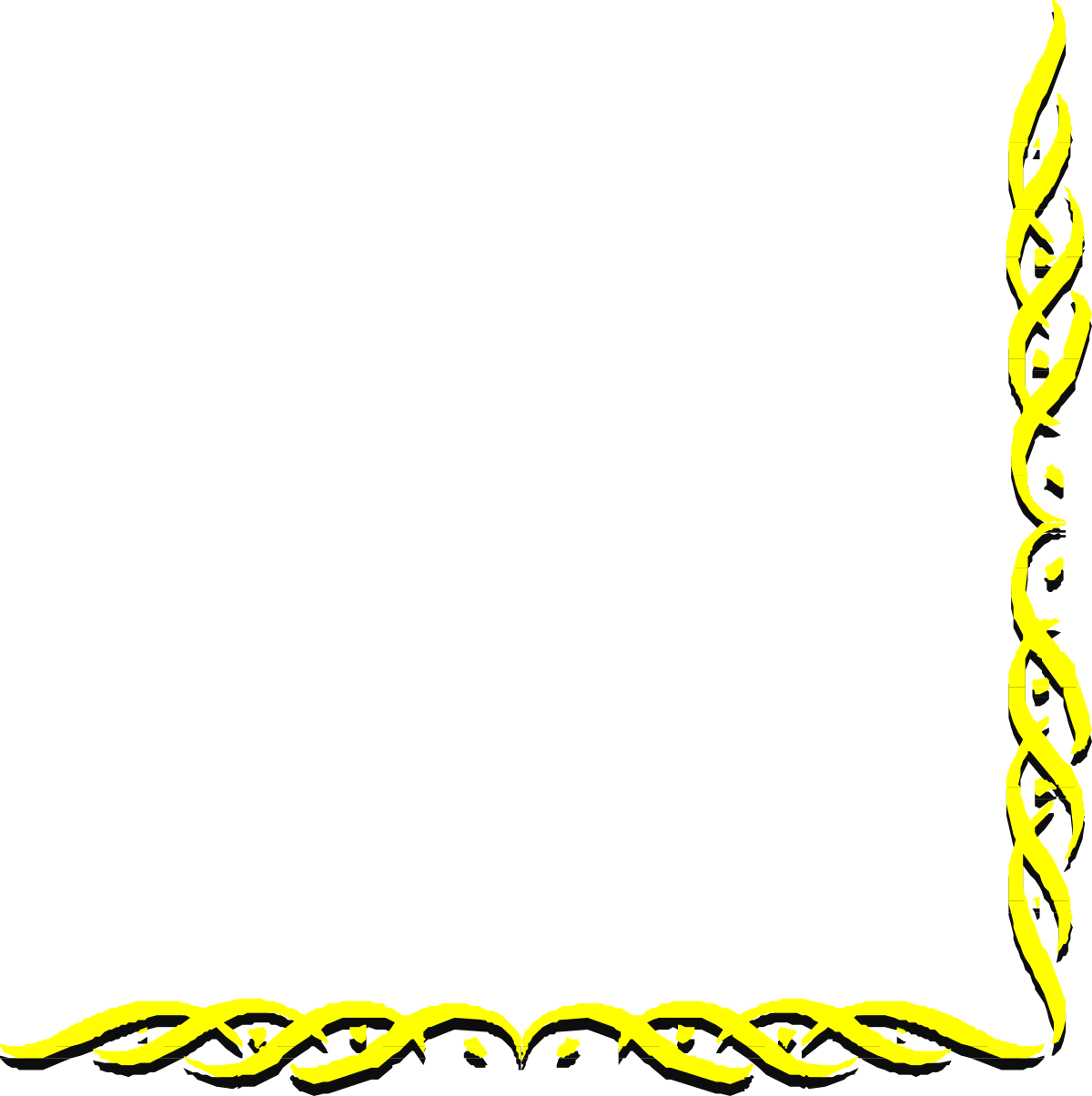 Yellow Frame with Pattern - Stylish Borders and Corners Clipart