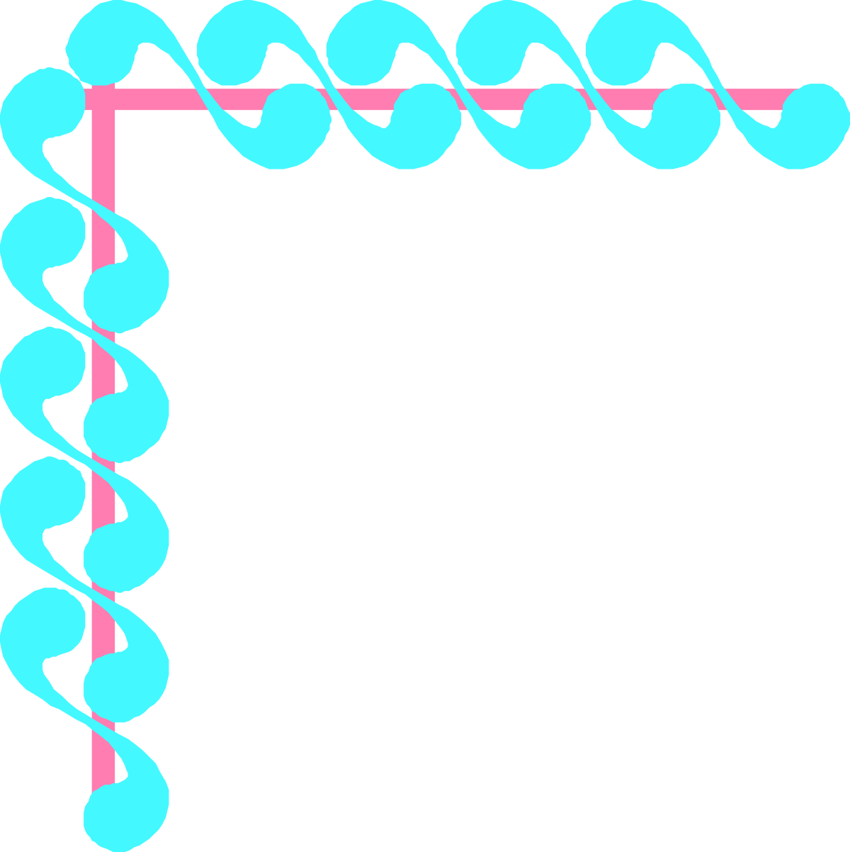 Blue and Pink Border Clipart Frame for Creative Designs