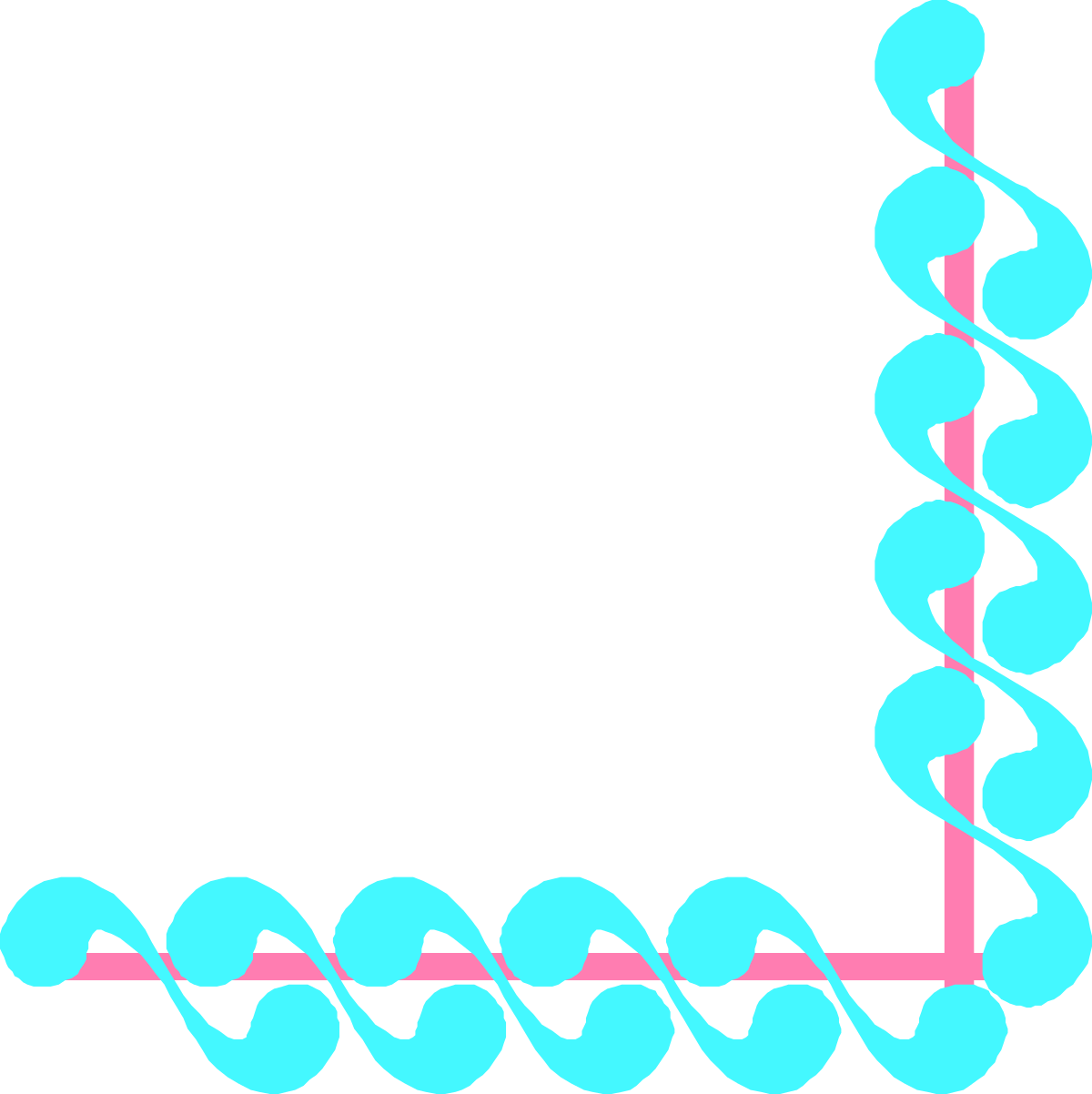 Blue and Pink Frame Clipart with Trendy Borders and Corners