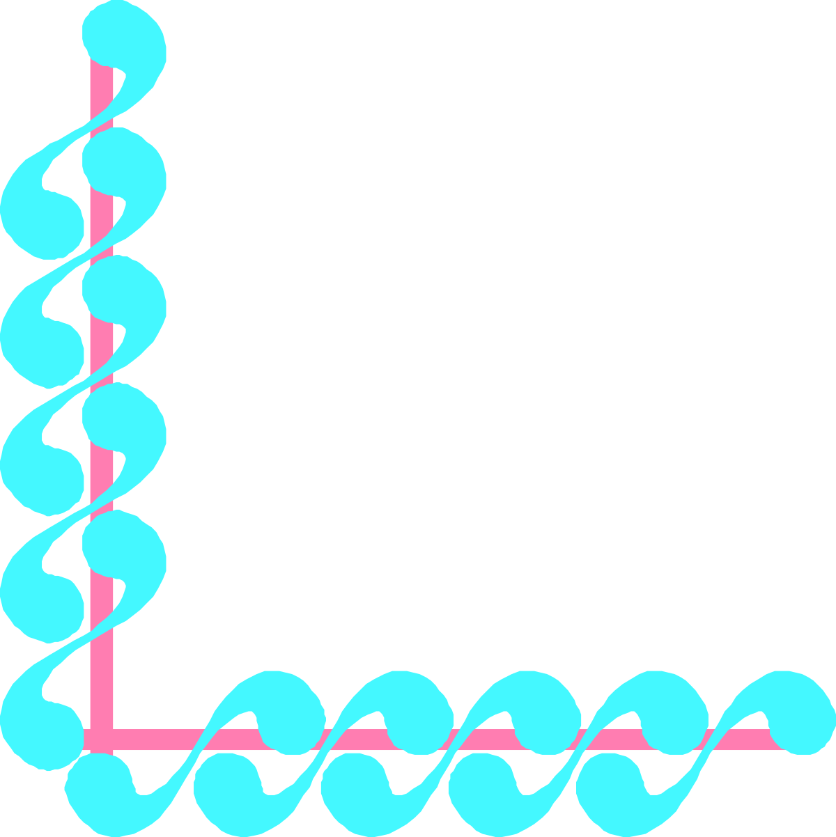 Blue and Pink Frame Clipart - Decorative Borders and Corners