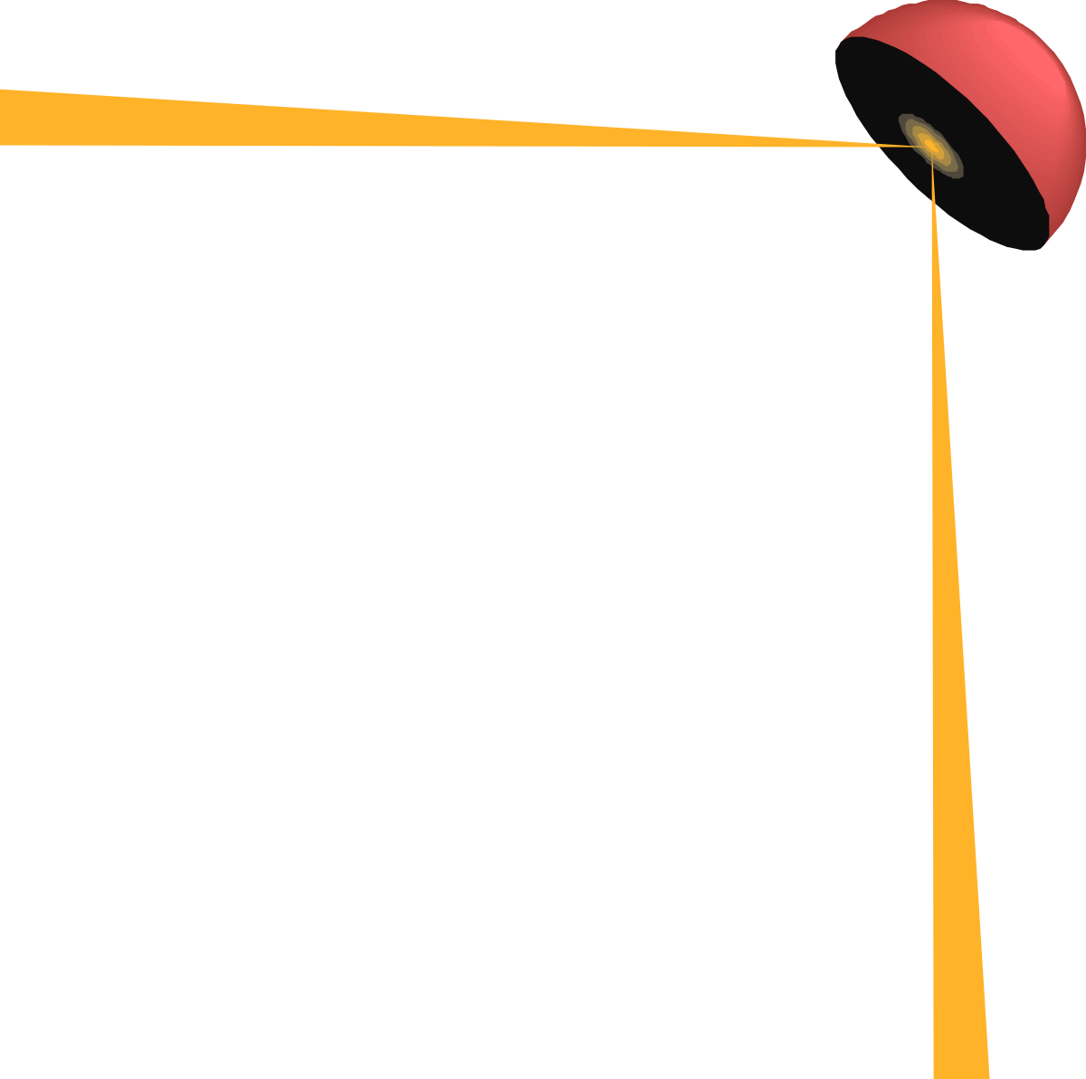 Light Bulb Clipart: Red and Yellow Illumination on Black Background