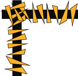 Black and Yellow Square Clipart - Bold Borders and Corners