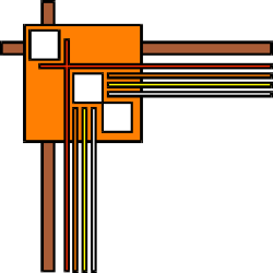 Cross with Yellow and Orange Stripes - Decorative Borders and Corners Clipart