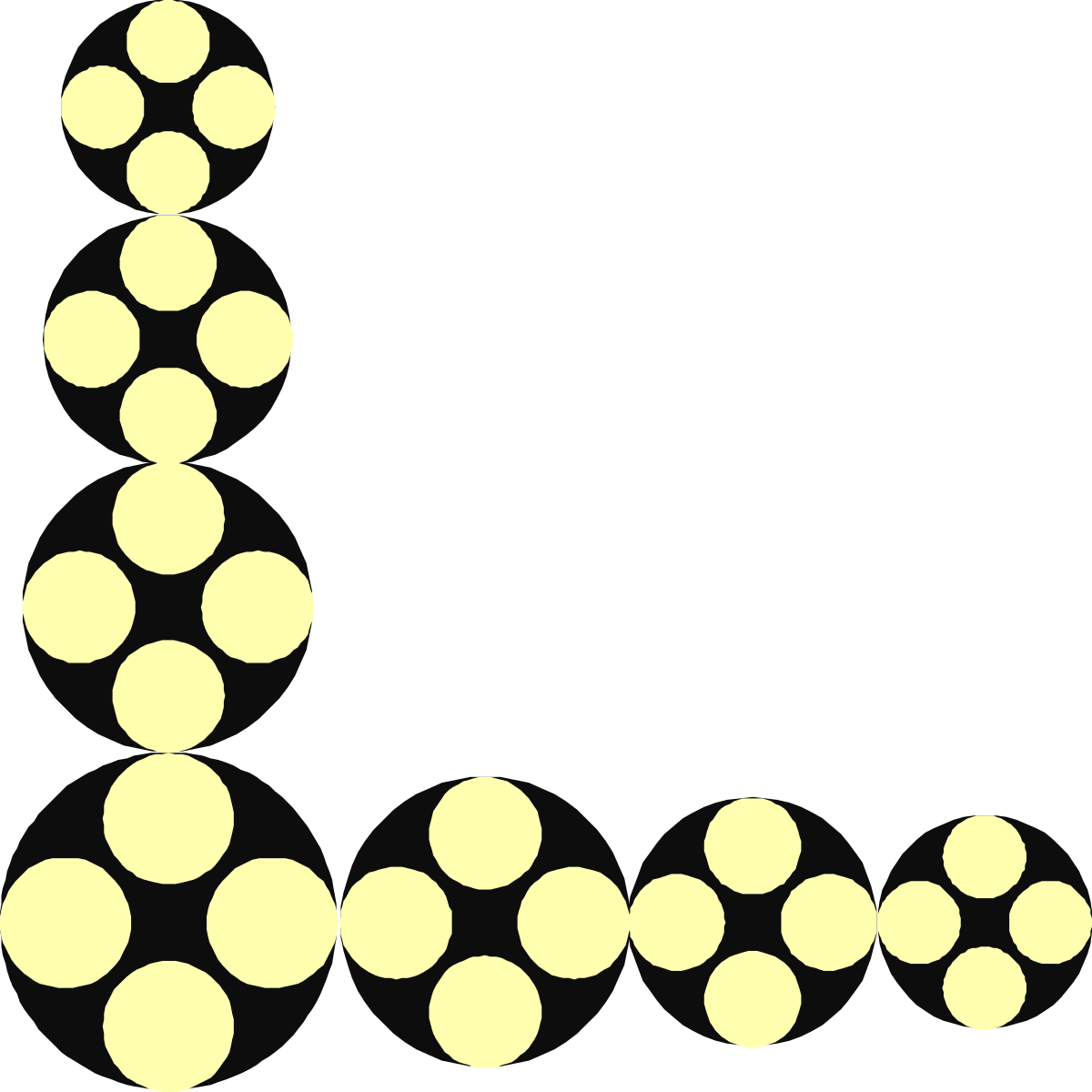 Yellow Circle on Black Background - Unique Borders and Corners Clipart