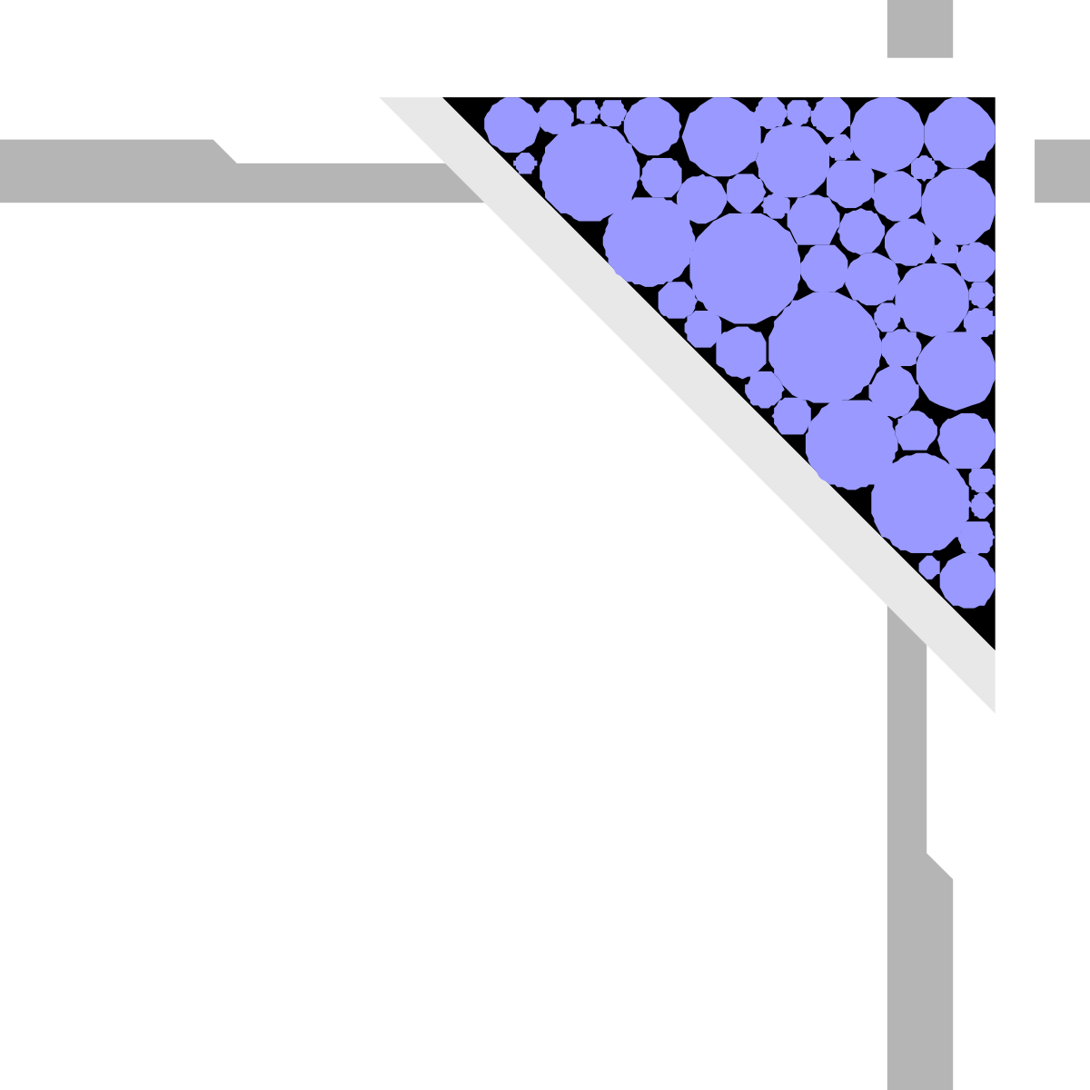 Blue and White Triangle Clipart with Arrow - Borders and Corners Design