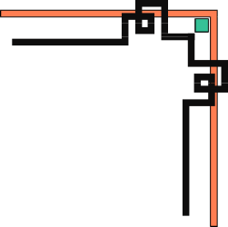 Borders and Corners Clipart: Green and Orange Square Designs