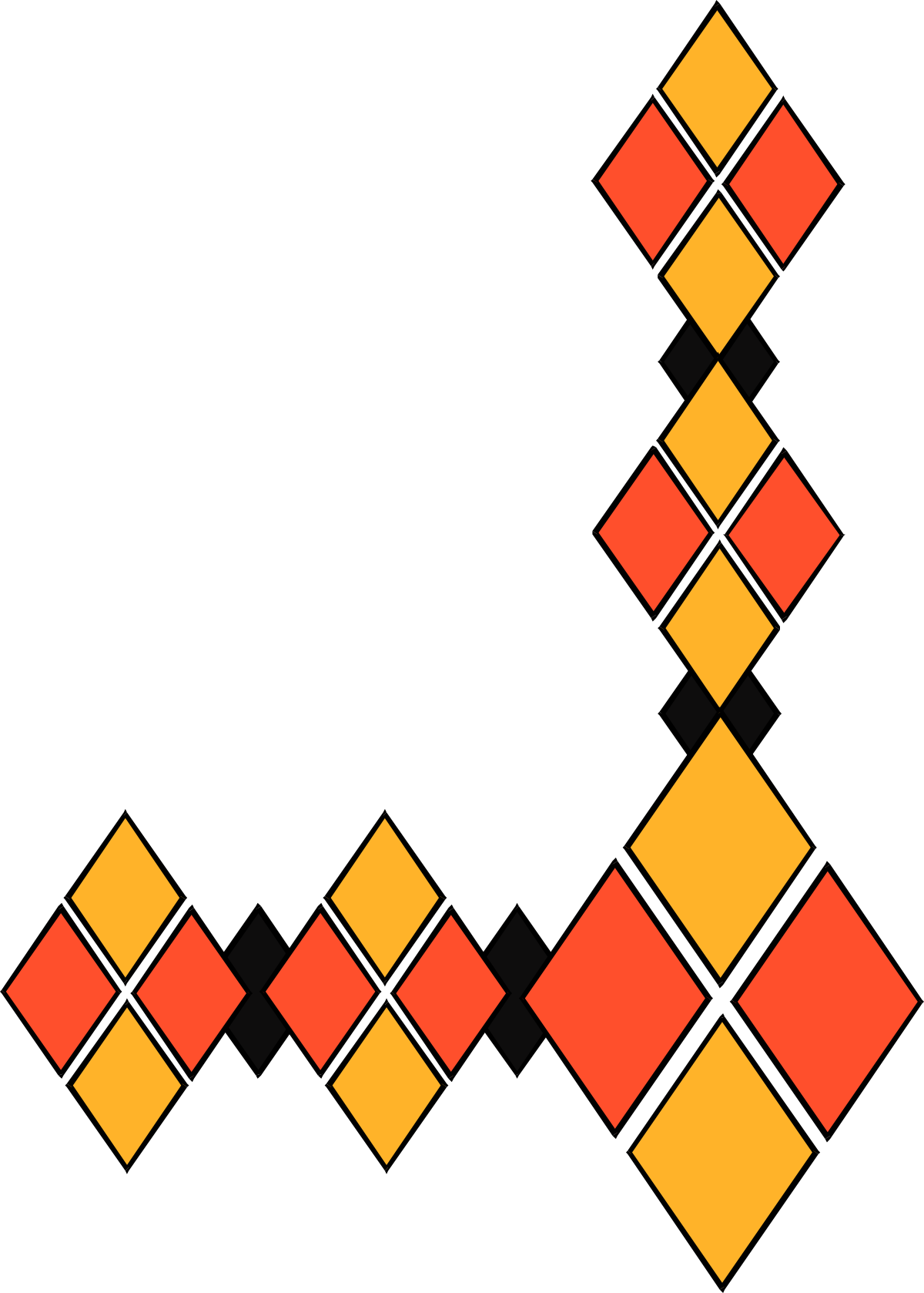 Black and Orange Square Pattern Clipart - Stylish Borders and Corners Design