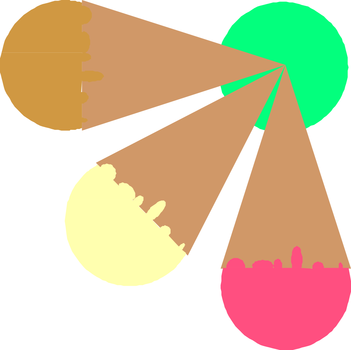 a group of three different colored shapes clip art png transparent Colorful Shapes Clipart: Unique Borders and Corners Collection