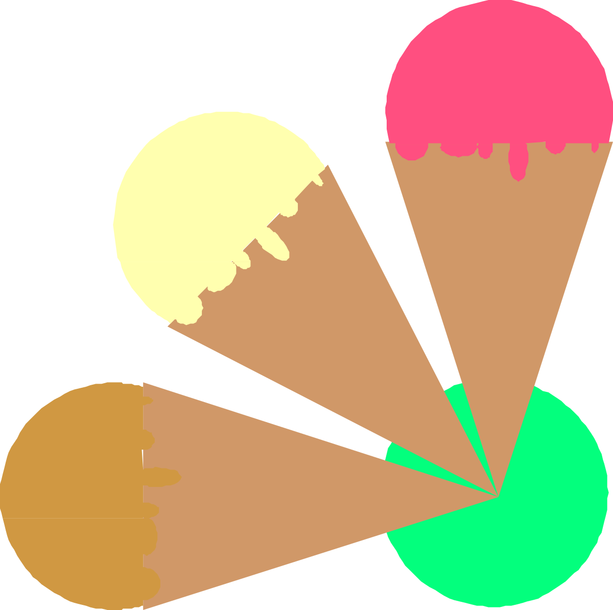 Colorful Ice Cream Clipart: Three Delightful Scoops for Creative Designs