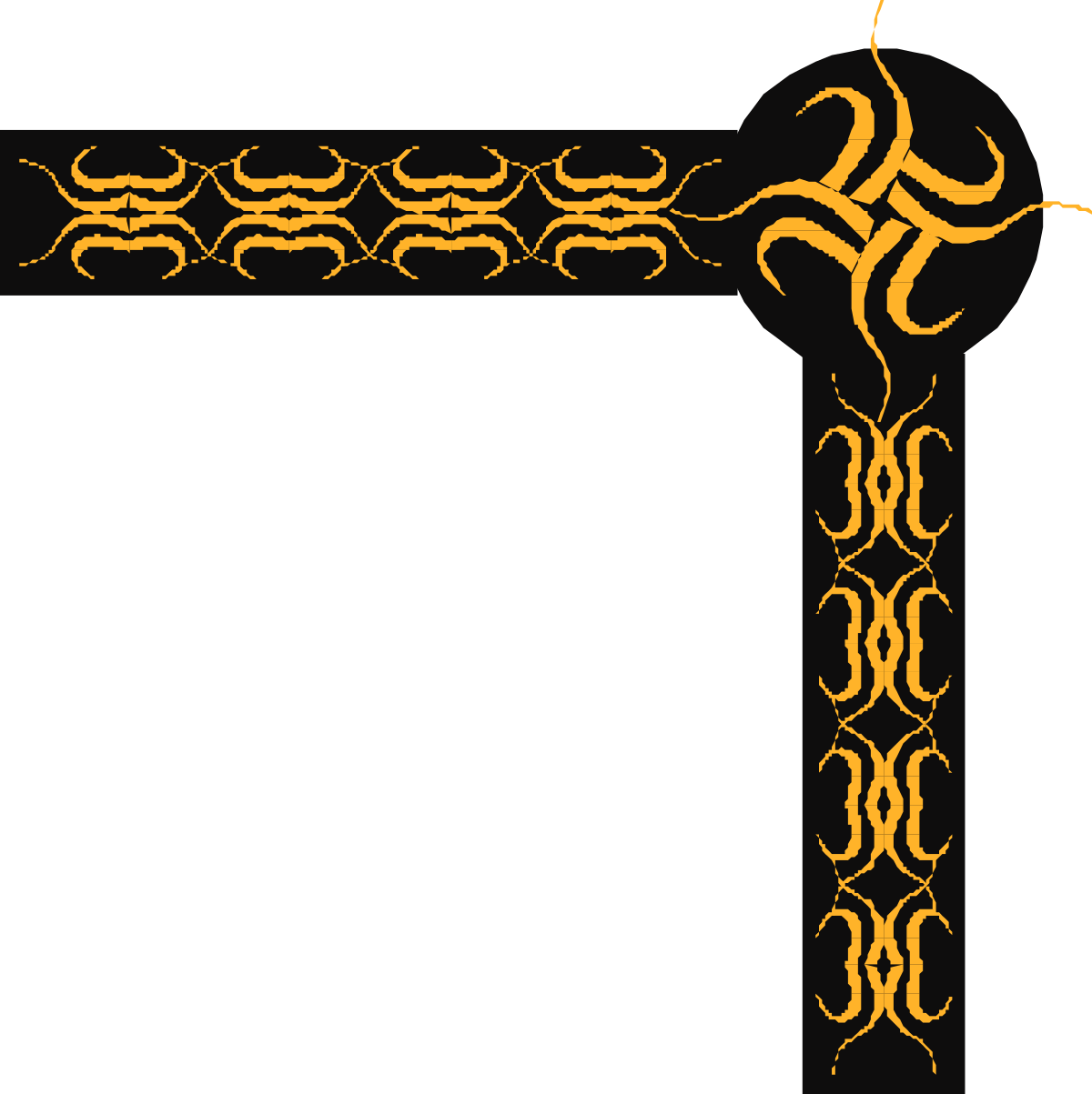 BORDERS AND CORNERS: Orange and Black Patterned Frame Clipart