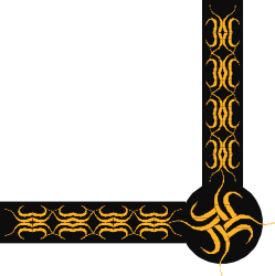 Elegant Gold Frame Design with Black Background Clipart