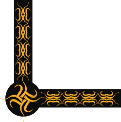 Elegant Gold Frame Clipart with Black Background for Creative Design