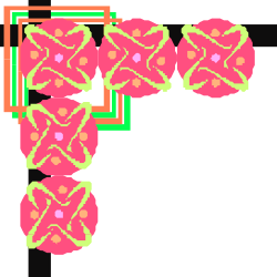 Flower Arrangement Clipart with Four Petals - Decorative Borders and Corners