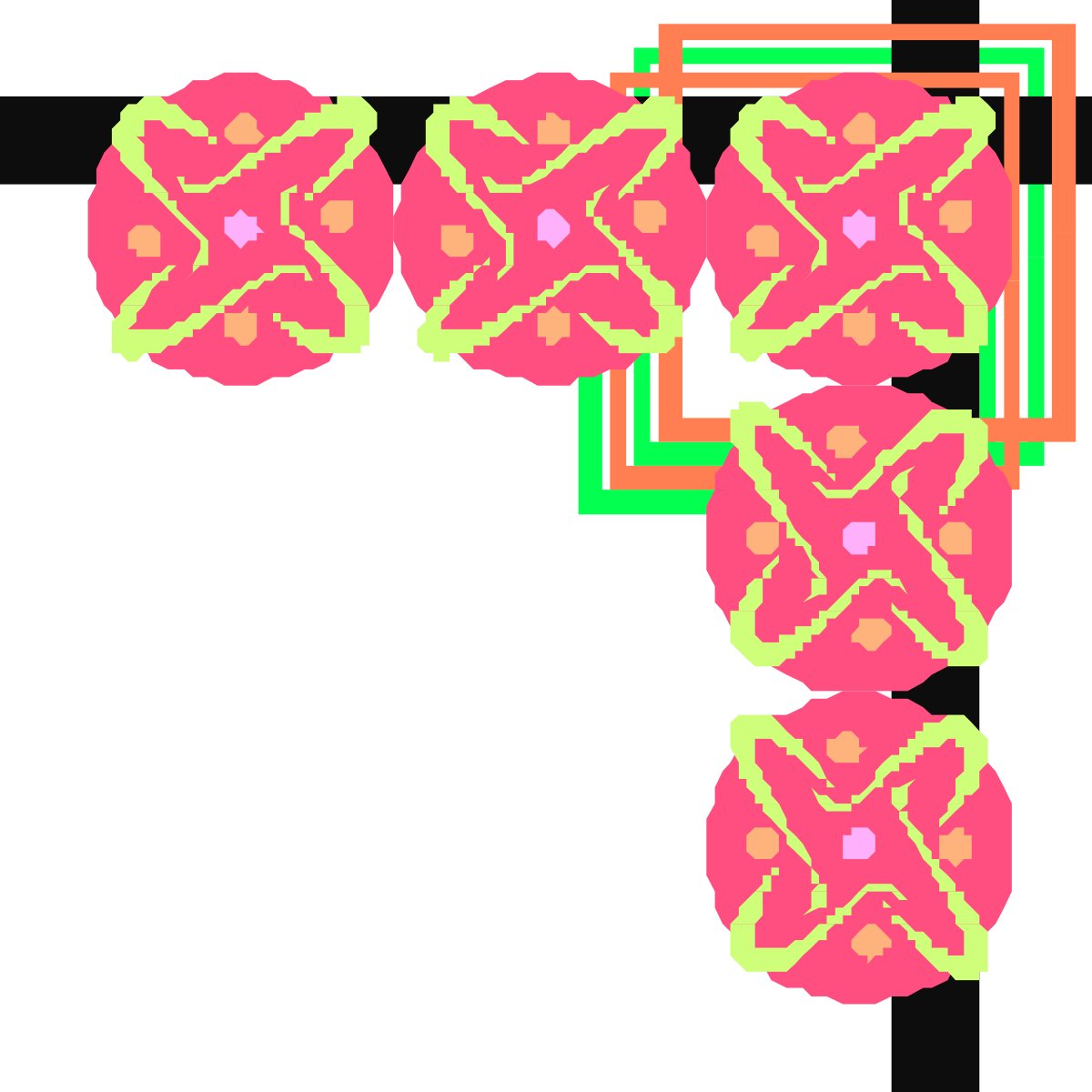 Flower Diagram with Green Border Clipart - Beautiful Corners and Borders