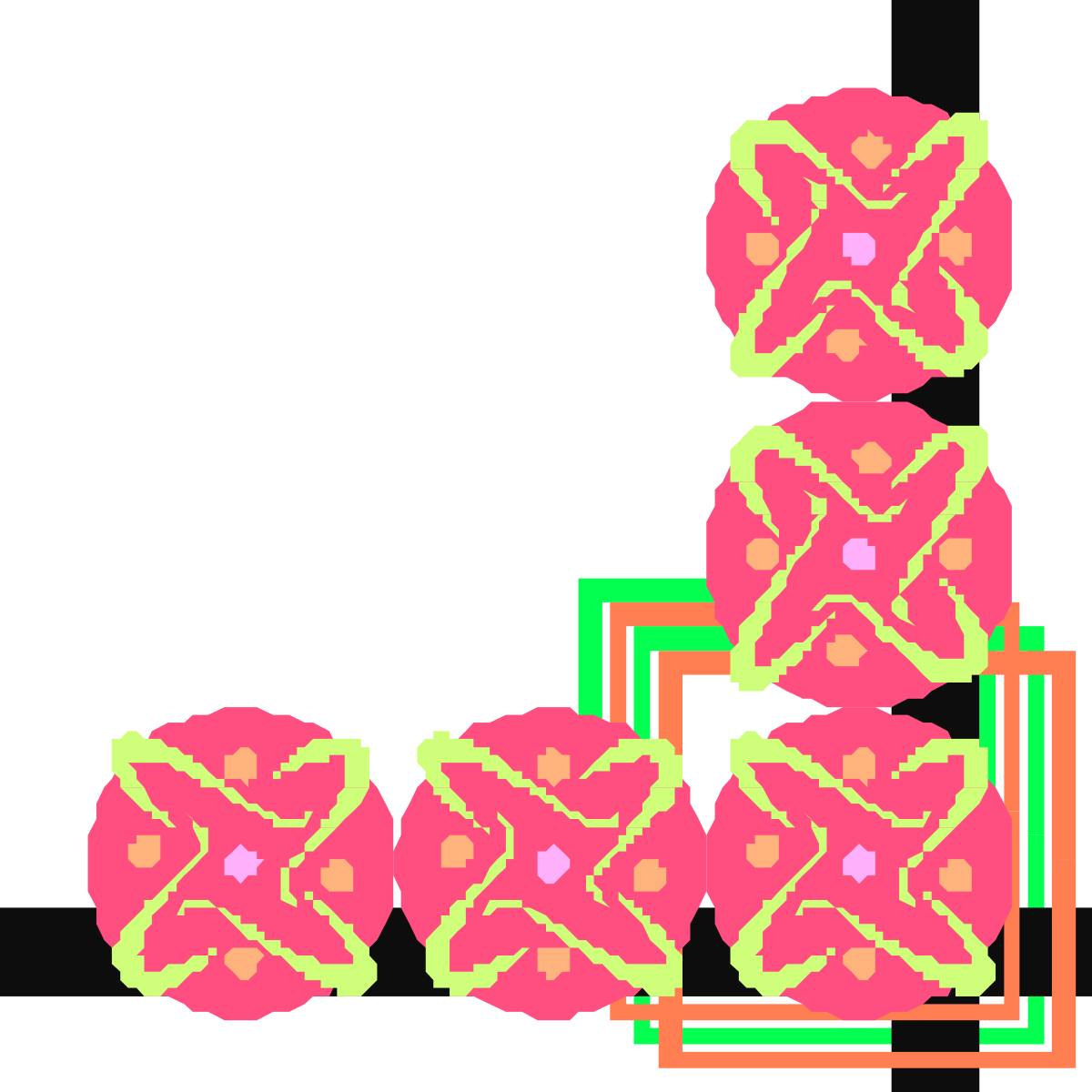 Flower Arrangement Clipart with Pink Flowers for Borders and Corners