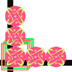 Flower Arrangement Clipart: Pink Flowers in Decorative Borders and Corners