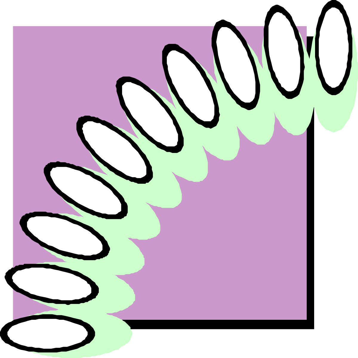 Spiral Green and White Design Clipart - Elegant Borders and Corners