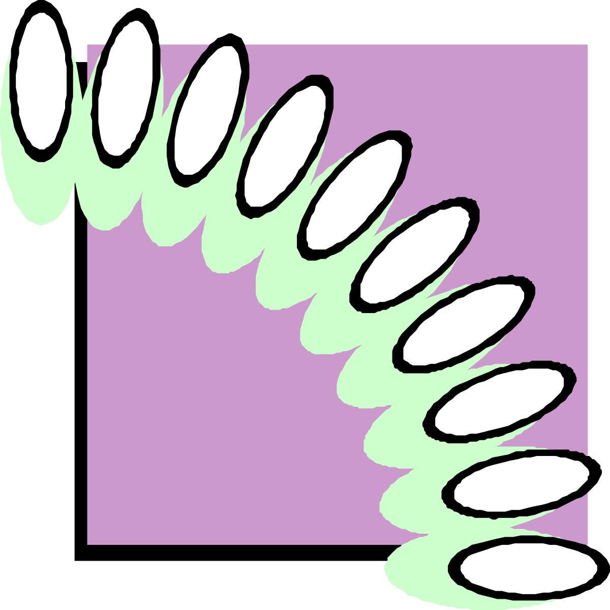 Spiral Design Clipart: Green and White Borders & Corners