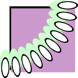 Green and White Swirl Clipart on Purple Background - Decorative Borders & Corners