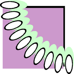 Green and Purple Square Clipart with White Swirl - Borders and Corners