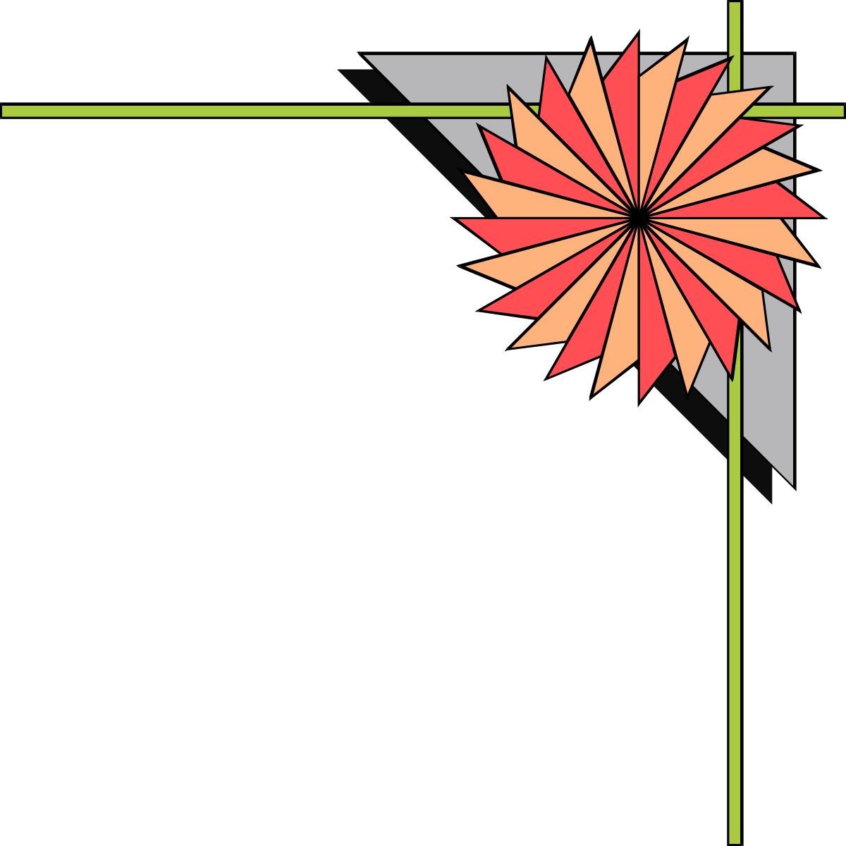 Flower with Green Frame Clipart: Beautiful Borders and Corners Design