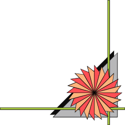 Flower Clipart with Green Border - Elegant Corners and Decorative Edges