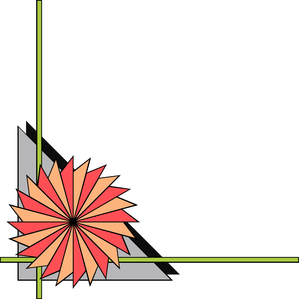 a flower with a green border clip art png transparent Flower with Green Border Clipart - Decorative Corners and Borders