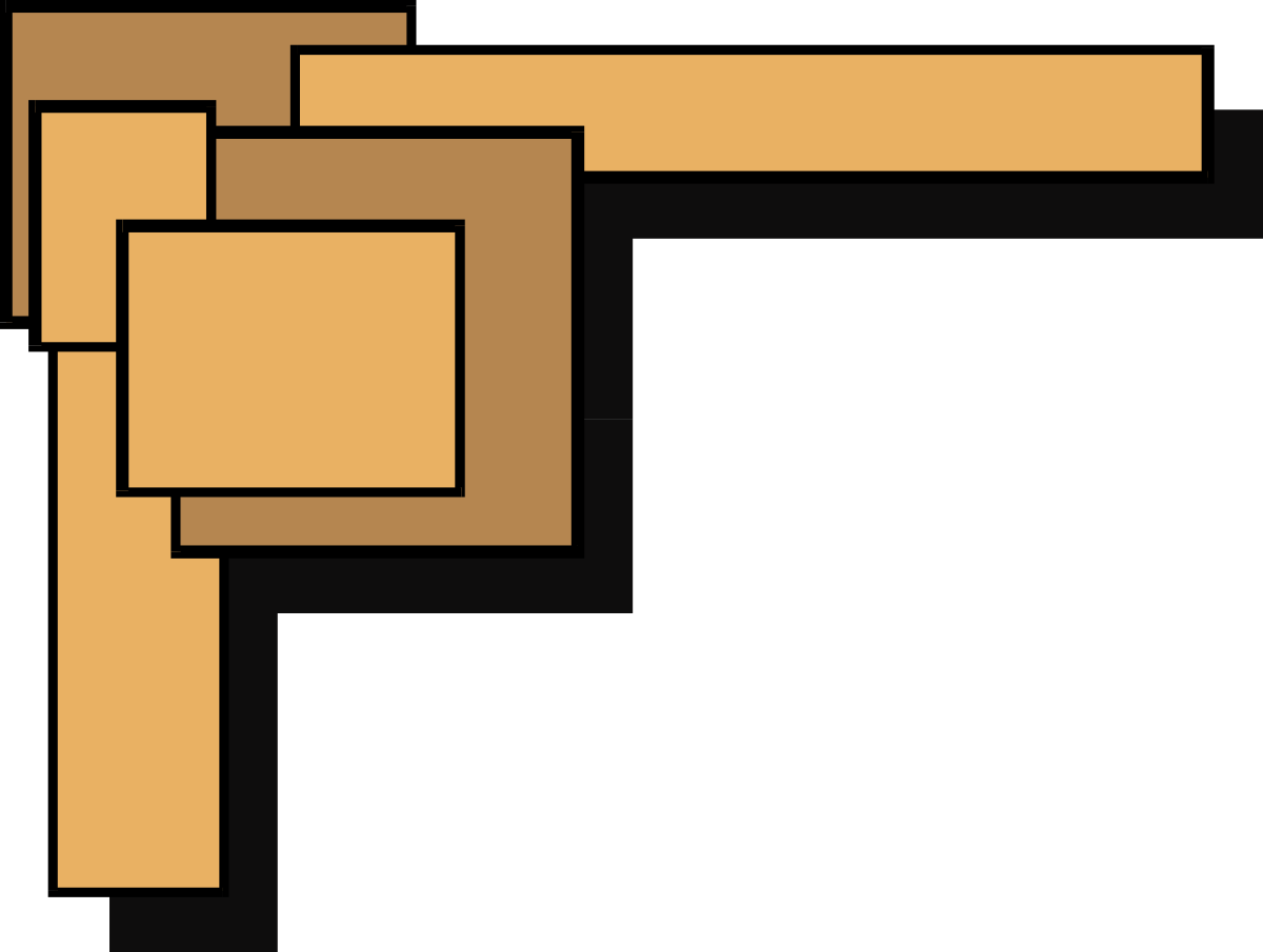 a brown and black square with a square in the middle clip art png transparent Borders and Corners Clipart: Brown and Black Square with Center Square Design