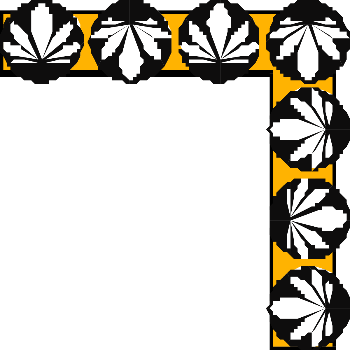 Black and Yellow Leaf Frame Clipart Design for Elegant Borders