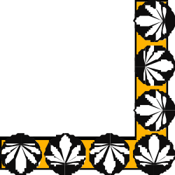 Black and Yellow Frame with Leaves - Elegant Borders and Corners Clipart
