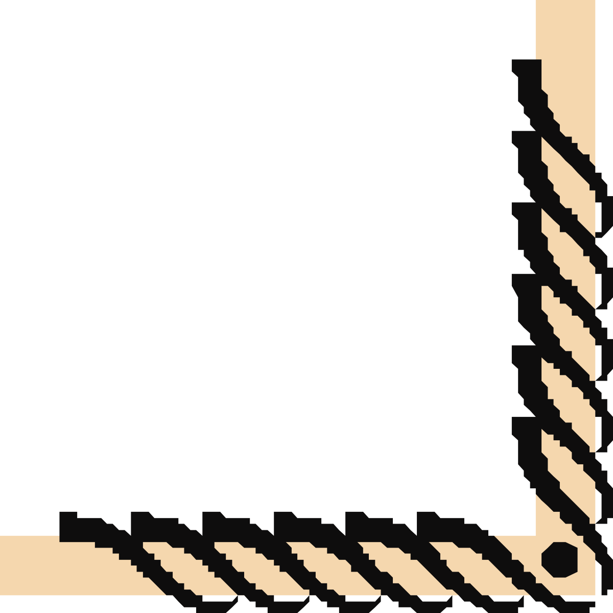 Square Frame with Diagonal Pattern Clipart - Borders and Corners Design