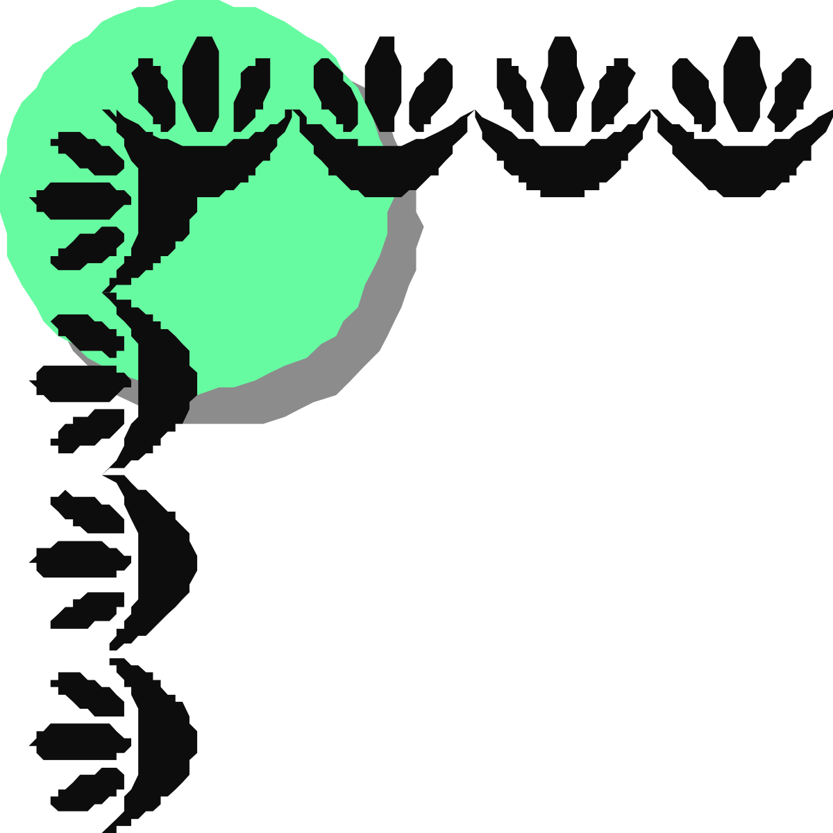 Green Planet Clipart on Black Background - Borders and Corners Design