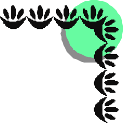 Tree Silhouette Clipart: Green and Black Borders and Corners Design