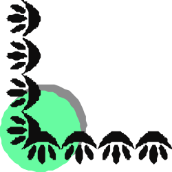 Green Apple Clipart with Black Background - Stylish Borders & Corners