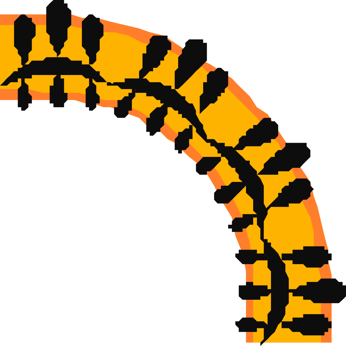 Borders and Corners: Yellow and Black Pattern Circle Clipart