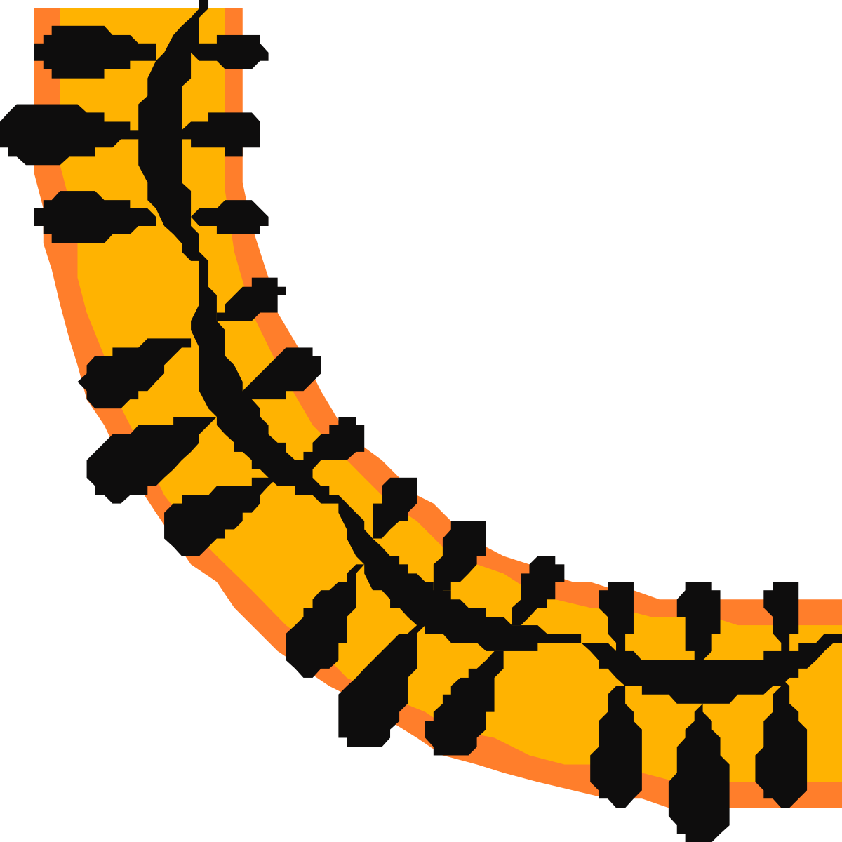 Yellow and Black Circle Clipart with Orange Pattern for Creative Designs
