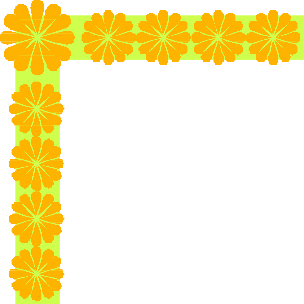 Flower-Embellished Square Frame Clipart for Creative Designs